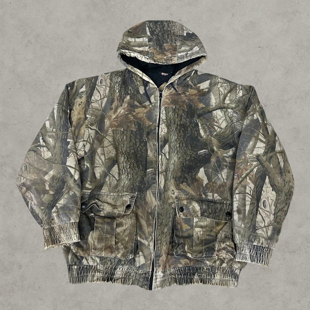 Outfitters Ridge Jacket Mens Large Green Camouflage Hooded‎ Canvas Carhartt Work